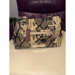 Dana Buchman faux snakeskin tote purse In Tan And Brown NWT